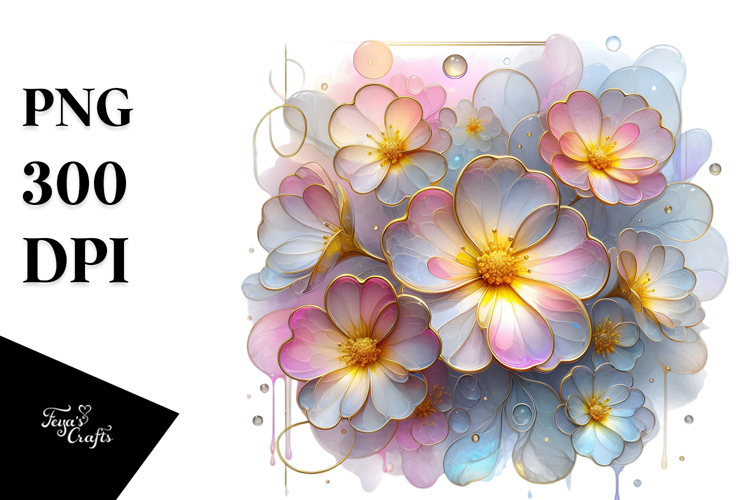 Abstract Shiny Pastel Primrose made of PNG