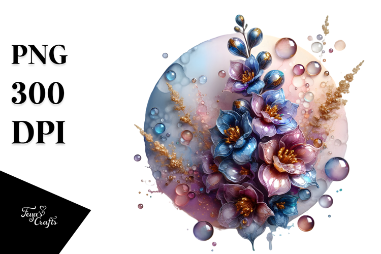 Glossy Delphinium Sublimation PNG
