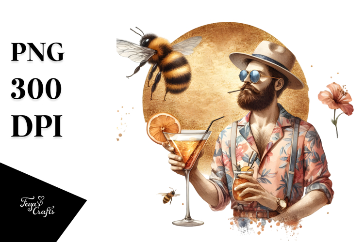 Watercolor Cocktail Clipart Image 4