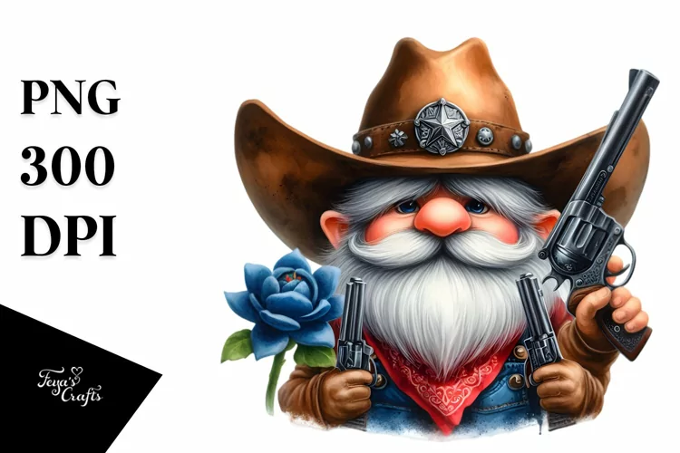 Detailed Vibrant Cowboy Gnome