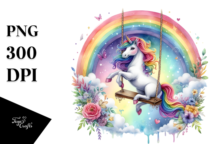 Rainbow Unicorn Clipart Image 4