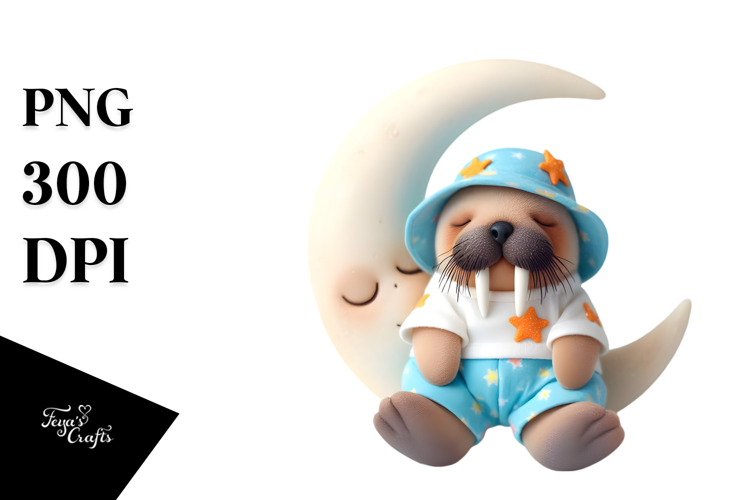 Vibrant Baby Walrus Sleeping | Clipart