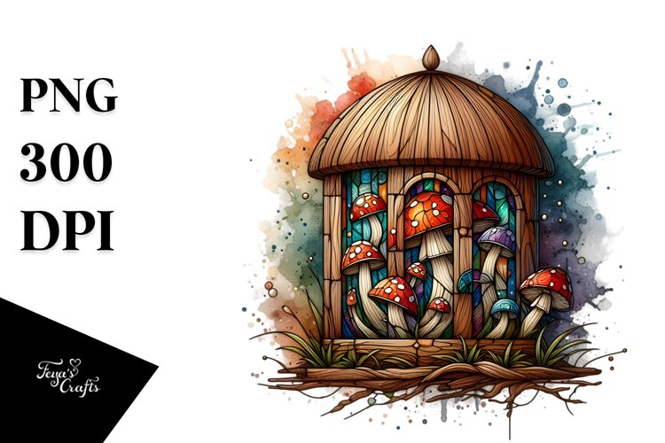 Detailed Wooden Stained Mushroom