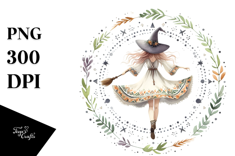 Boho Dancing Witch PNG