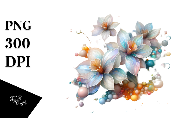 Abstract Pastel Narcissus Made of PNG