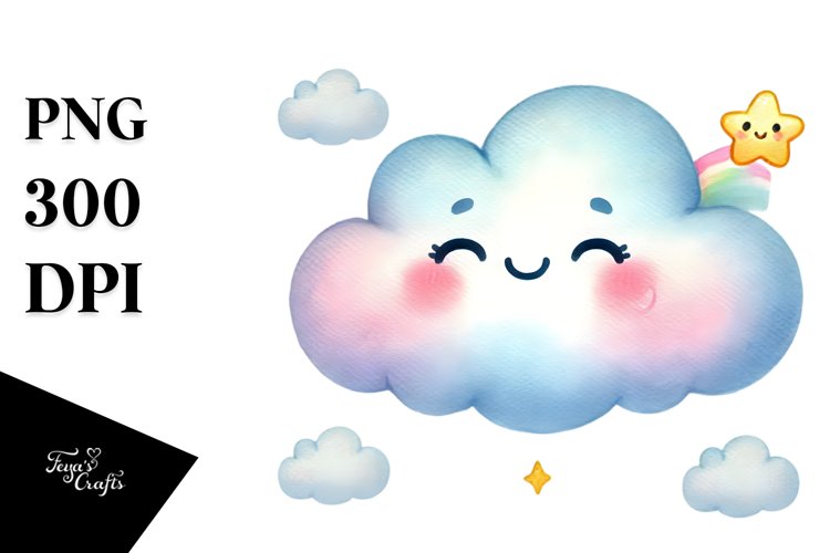 Cute Cloud Clipart Image 23
