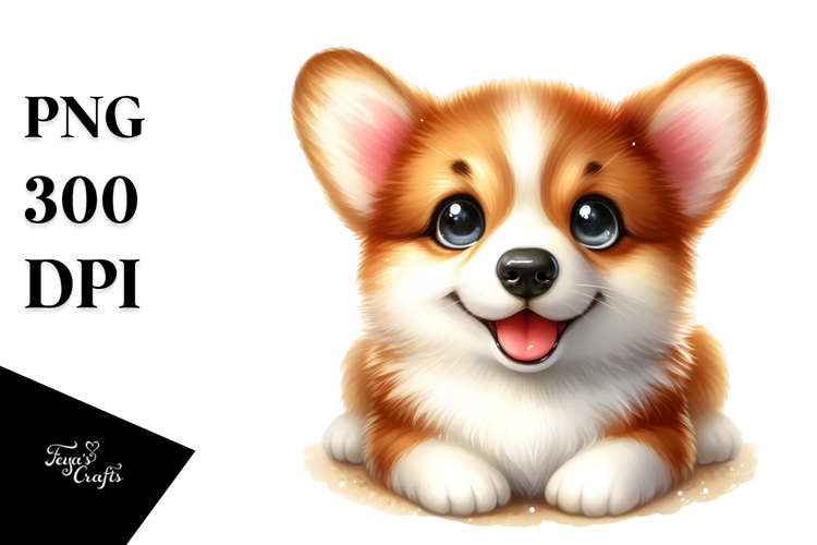 Cute Happy Pembroke Welsh Corgi PNG