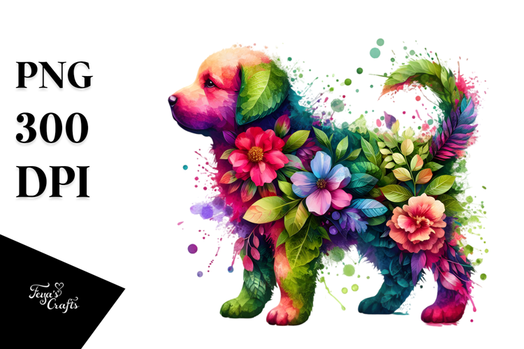 Abstract Vibrant Watercolor Puppy, 20 oz Tumbler