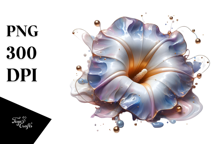 Glossy Morning Glory Abstract PNG