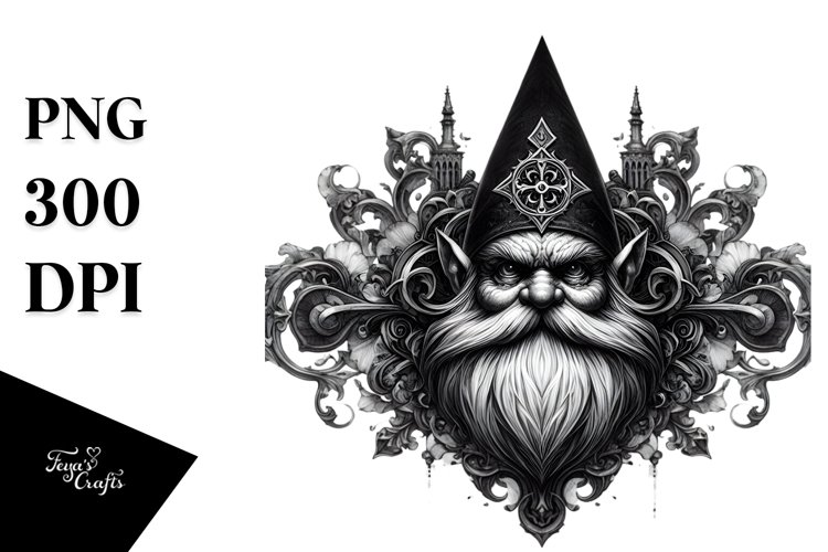 Watercolor Gothic Gnome Clipart