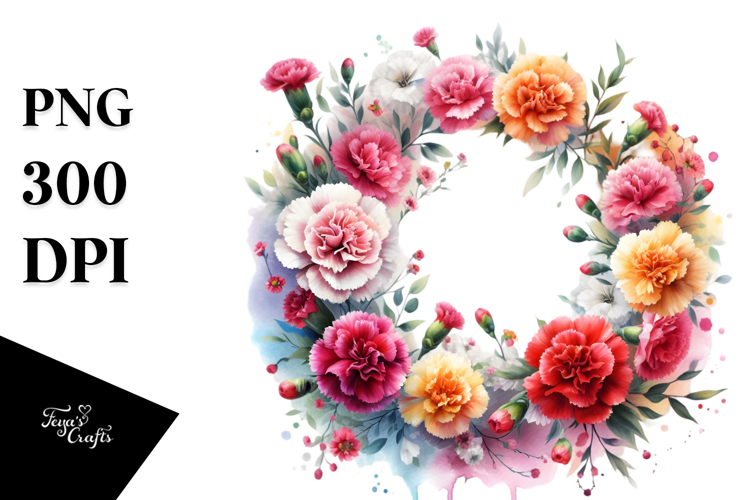 Vibrant Floral Frame with Small Carnation