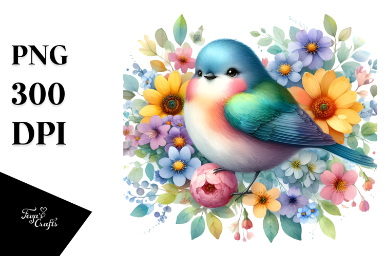 Whimsical Bird Painting, Artistic PNG