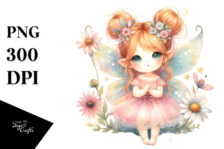 Watercolor Small Cute Fairy PNG