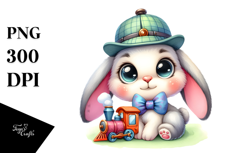 Adorable Baby Bunny in Watercolor
