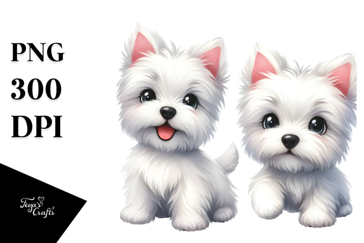 Cute Cartoon West Highland White Terrier PNG