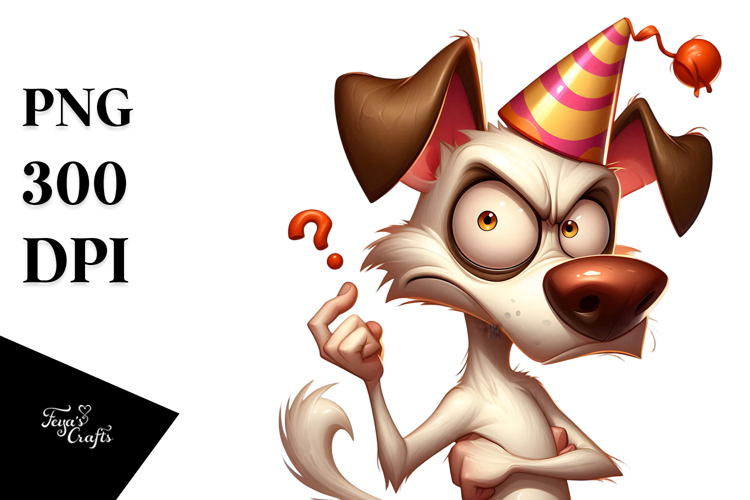 Cute Dog with Mock Seriousness PNG