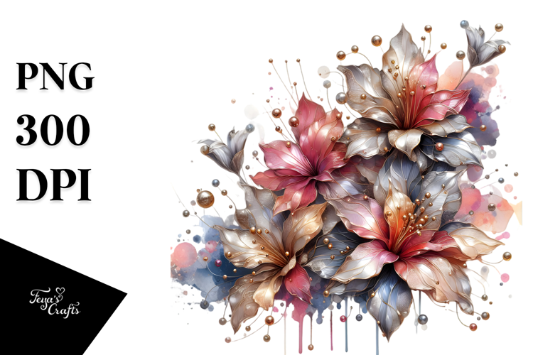 Shiny Azalea Watercolor Splash, PNG