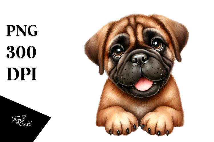 Cute Bullmastiff PNG