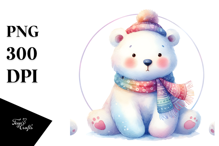 Colorful Cute Polar Bear, Transparent PNG
