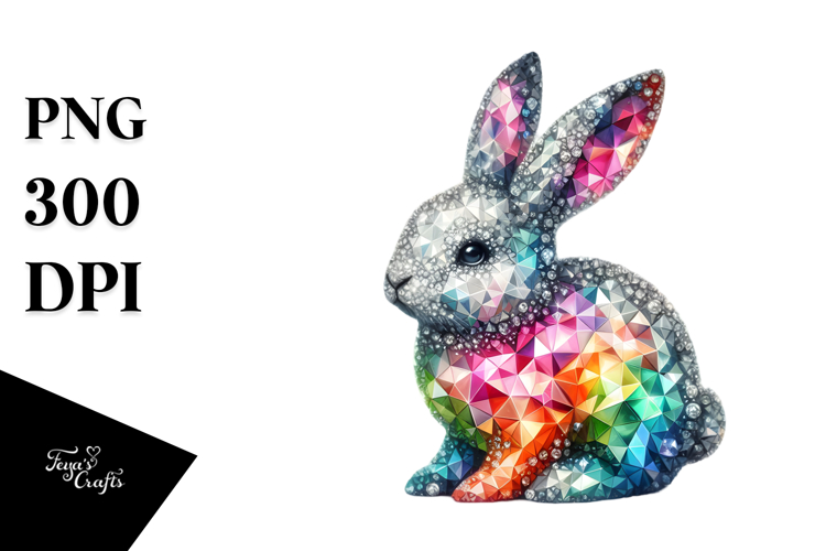 Colorful Bunny Diamonds PNG