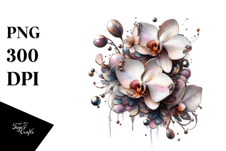 Metallic Glossy Abstract Orchid PNG