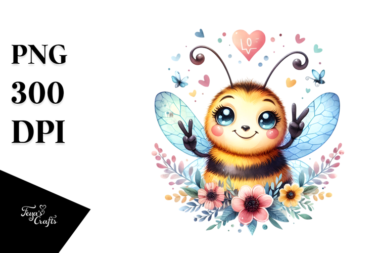 Flower With Bee Clipart Image 12