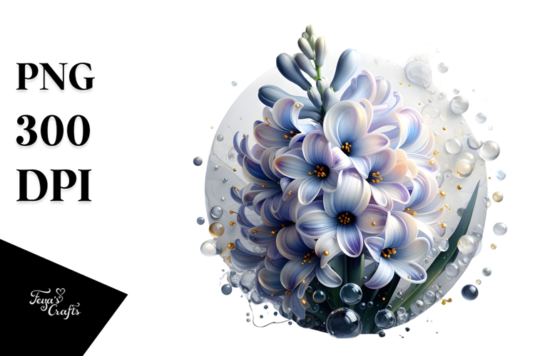 Glossy Hyacinth Abstract, High-Res PNG