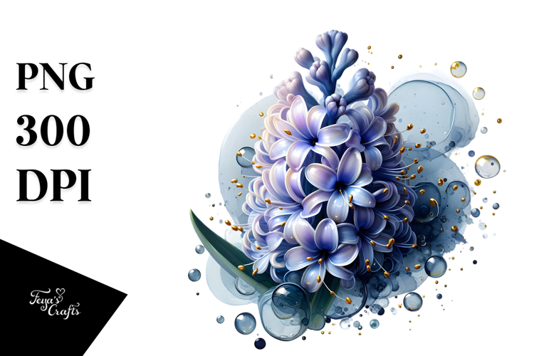 Abstract Hyacinth with Glossy Finish, Artistic PNG