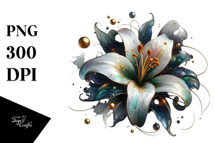 Abstract Glossy Lily Material PNG