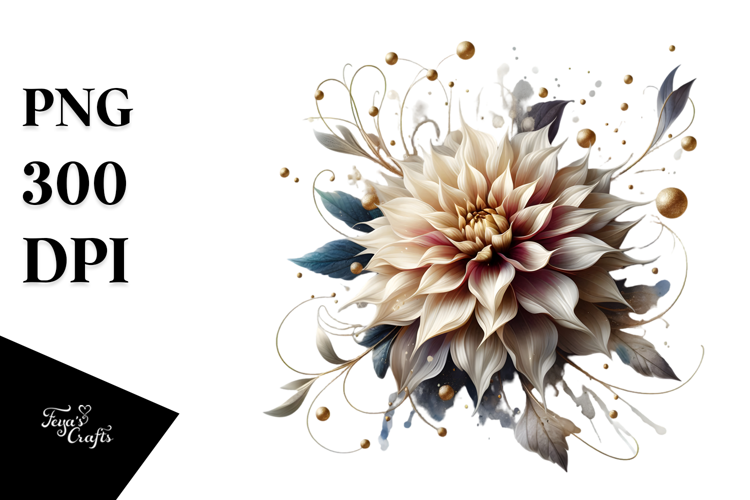 Abstract Shiny Dahlia PNG