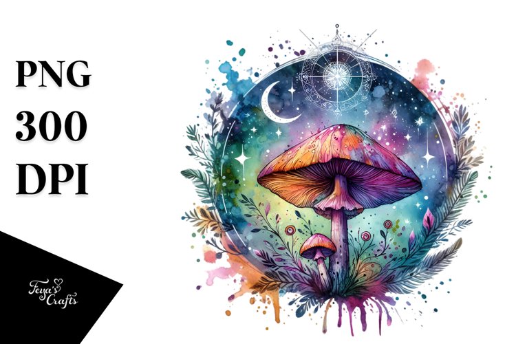 Magical Celestial Mushroom with Tarot