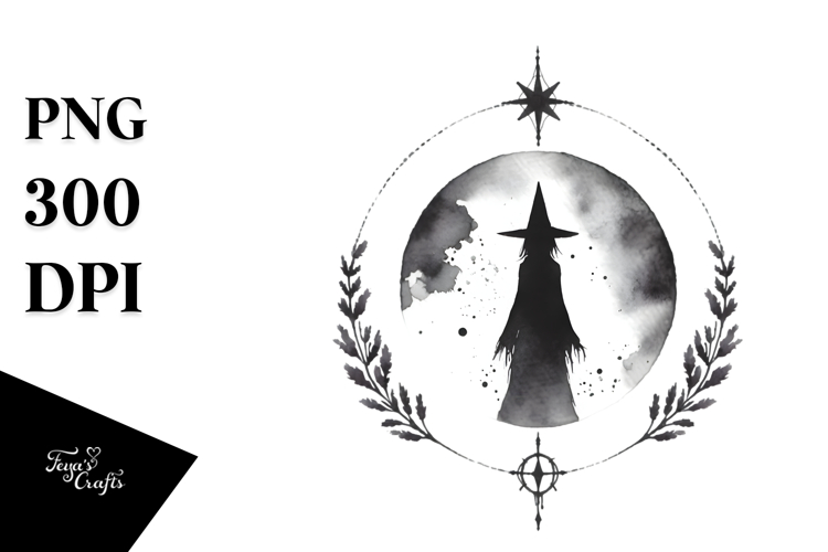 Gothic Witch Watercolor PNG