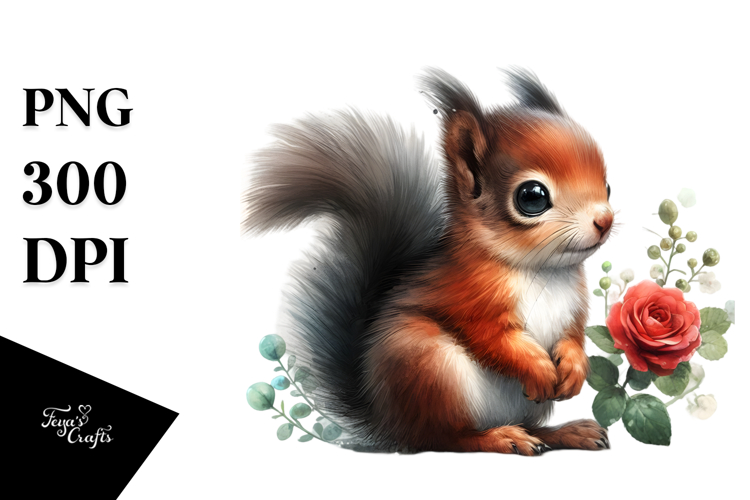 Digital Baby Squirrel PNG