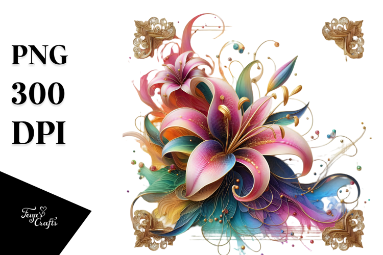 Colorful Abstract Lily PNG