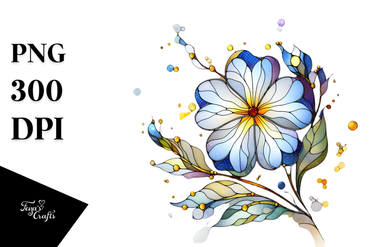 Stained Primrose Watercolor Splash, PNG