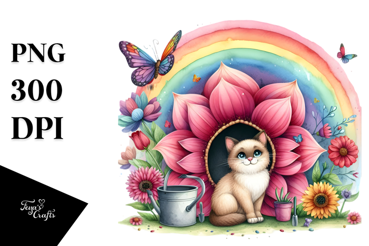 Colorful Cat House Illustration | Clipart