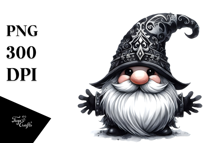 Simple Funny Gothic Gnome PNG example image 1