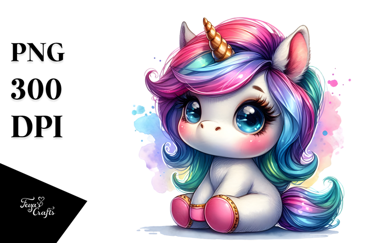 Cute Unicorn Vibrant Drawing Title