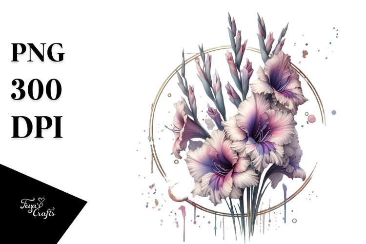 Abstract Gladiolus with Metallic Insertions PNG