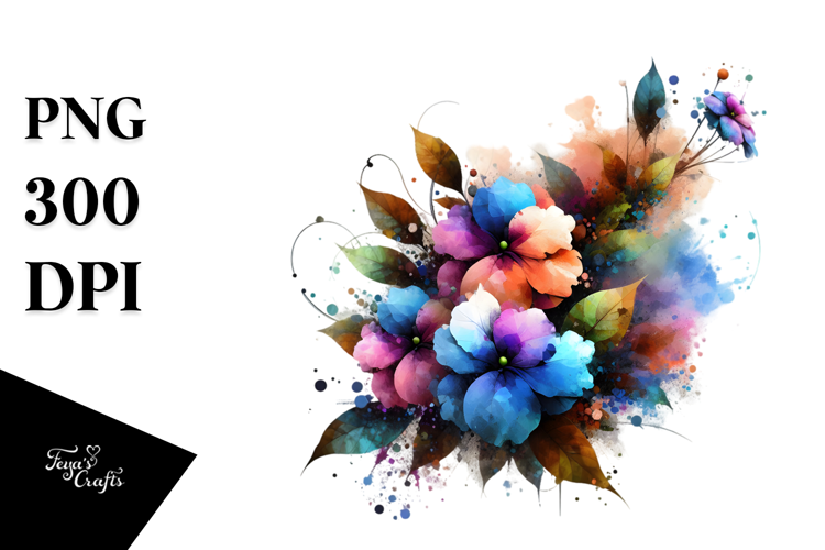 Abstract Colorful Impatiens Material PNG