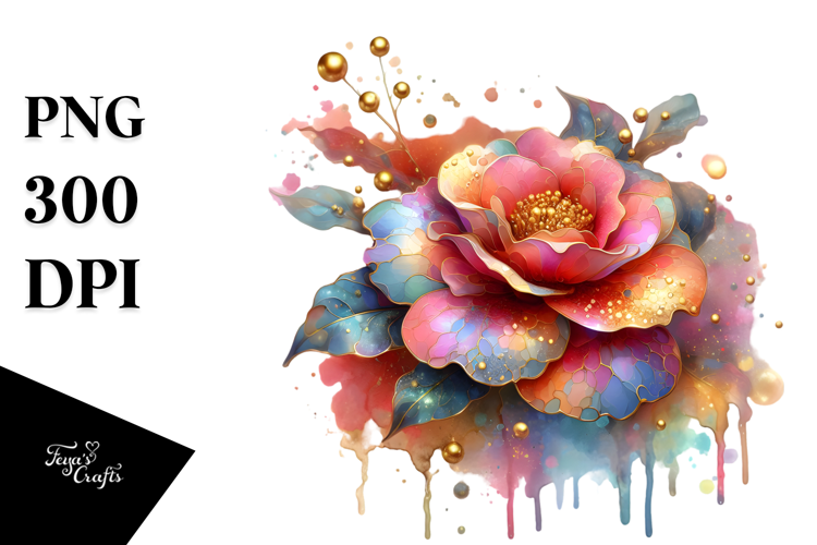 Colorful Shiny Camellia PNG