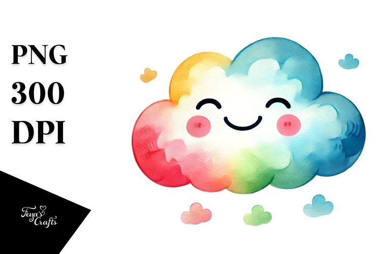 Colorful Smiling Cloud, Transparent PNG