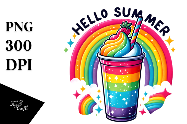Hello Summer Frozen Drink, PNG