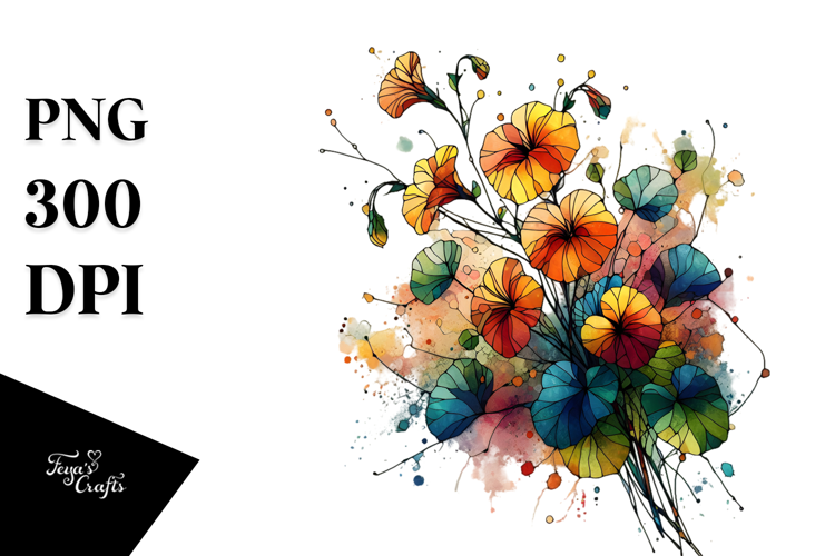 Abstract Stained Nasturtium PNG