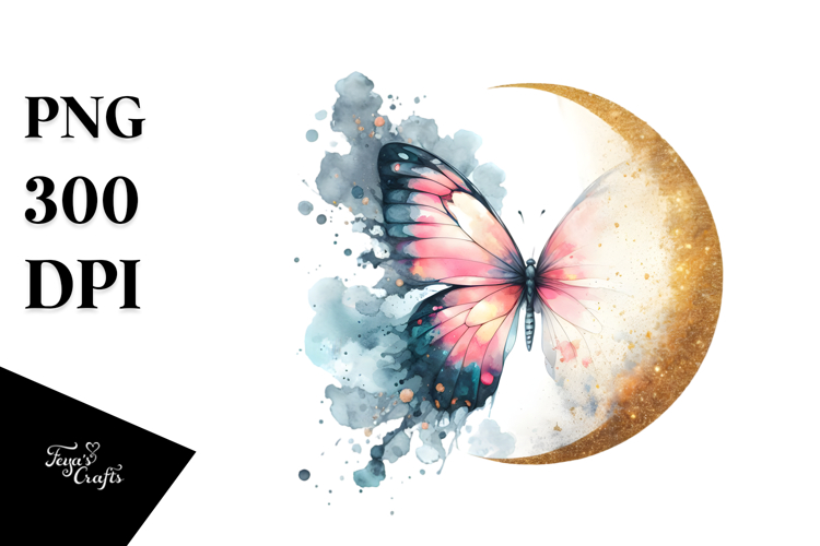 Pretty Butterfly with Splashes PNG