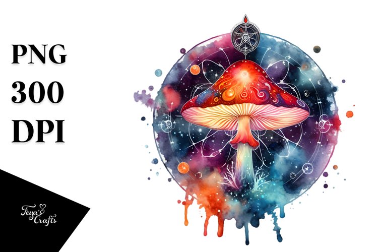 Magical Celestial Mushroom with Tarot example image 1