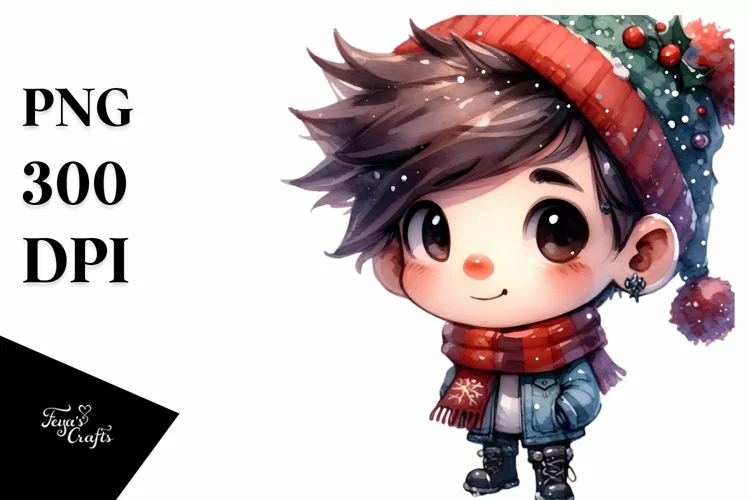 Winter Caricature with Punk Haircut