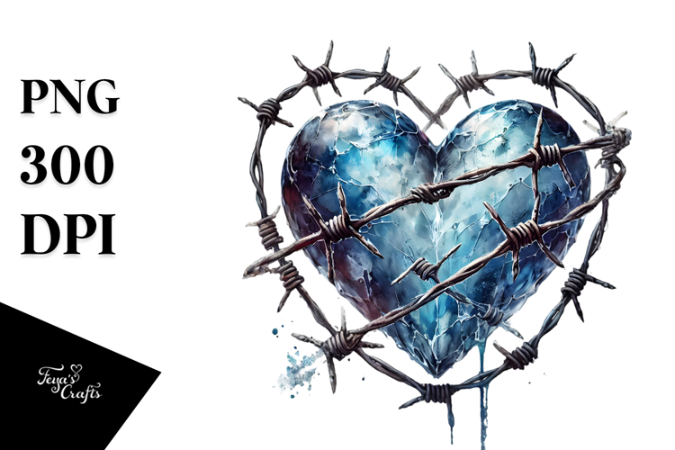 Heart with Barbwire Art