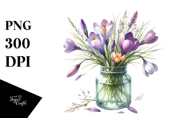 Jar with Large Crocus