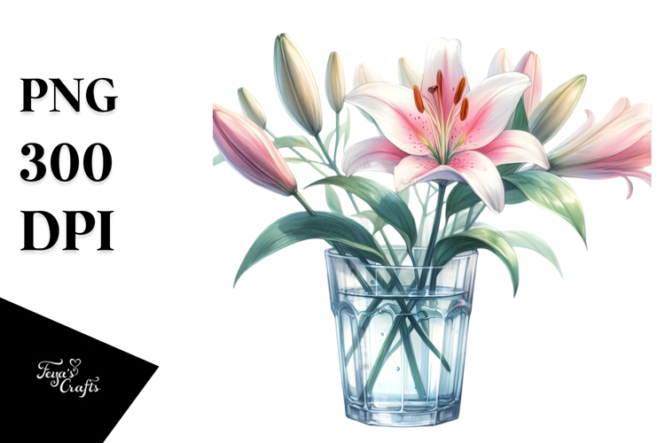 Watercolor Lily | Sublimation | Clipart
